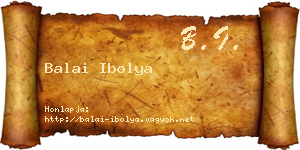 Balai Ibolya névjegykártya